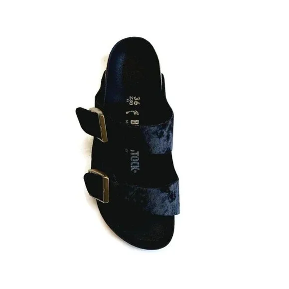 Birkenstock Womens Sz 5-5.5 Arizona BS Sandals EU 36 NARROW Fit Velvet Black - Picture 3 of 10